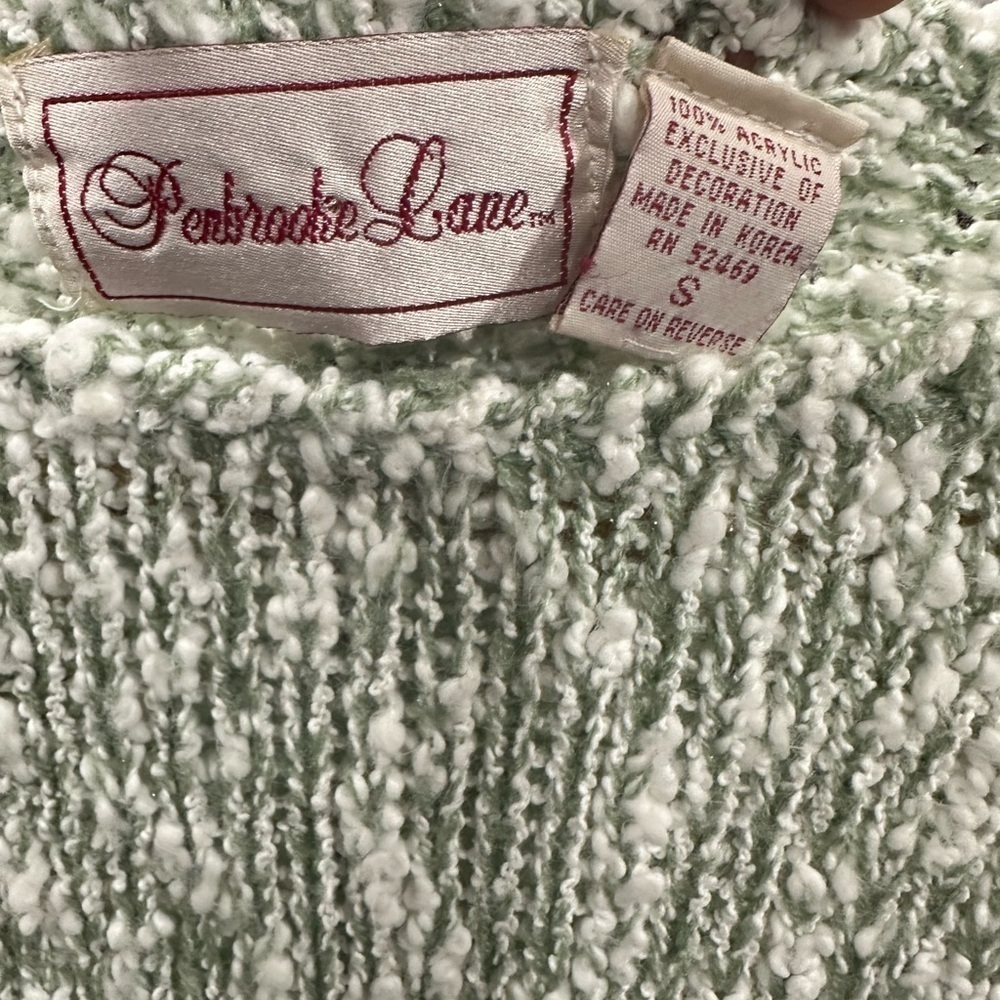 Vintage Penbrooke Lane Floral Beaded Pearl Accent Sweater Size: S - Picture 3 of 5